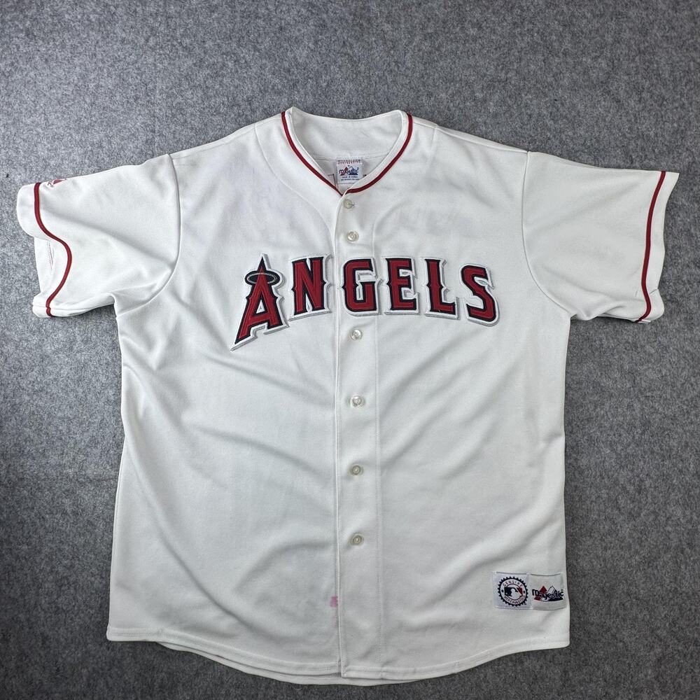 VTG Los Angeles Angels Jersey Mens 2XL White MLB Baseball Majestic Guerrero 27